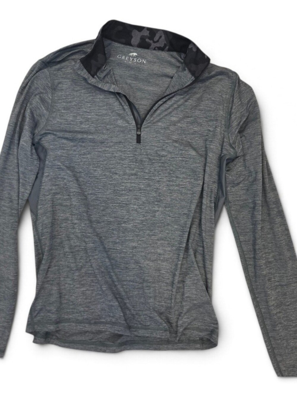 Greyson Clothiers Men's Space Dye Heather Gray Quarter Zip Pullover Men's NWOT